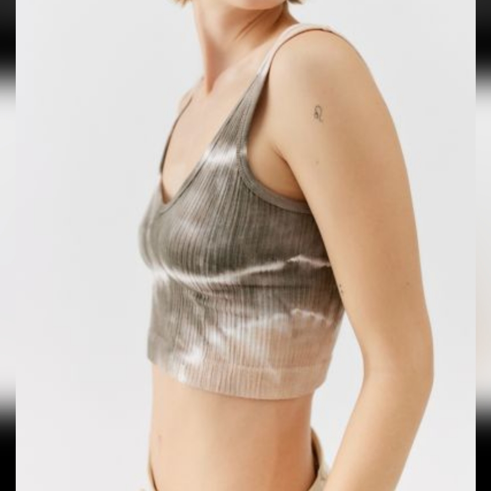 Tie Dye Stretch Crop Tank Top: S,L - Picture 3 of 4